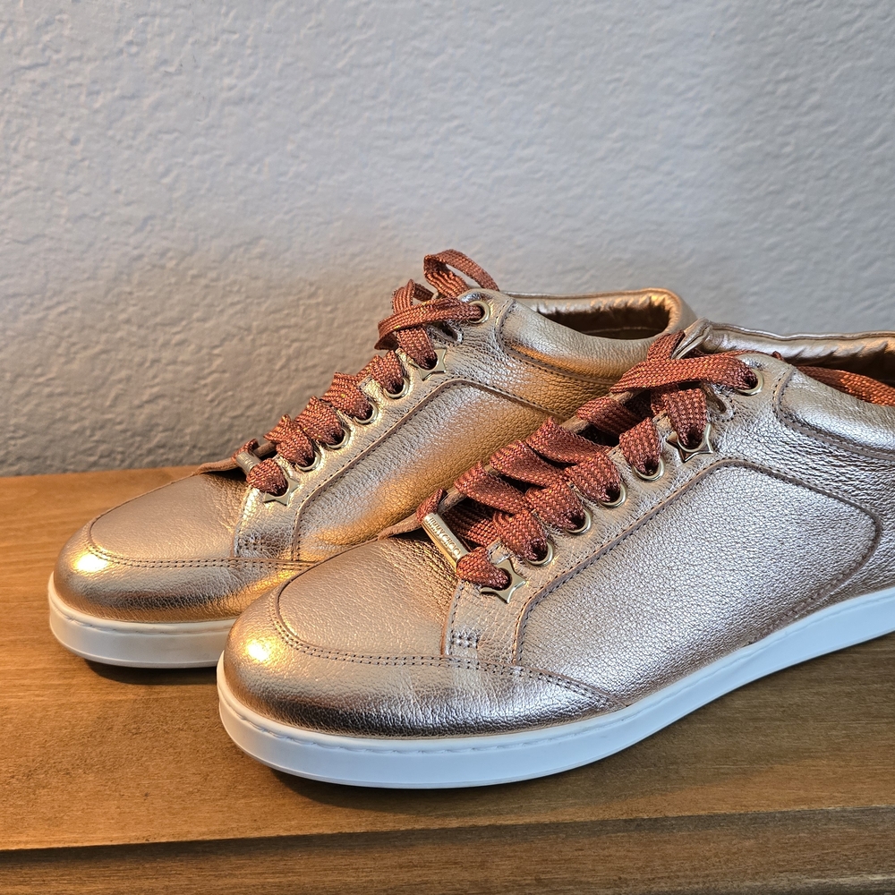 Jimmy Choo Rose Gold Sneakers